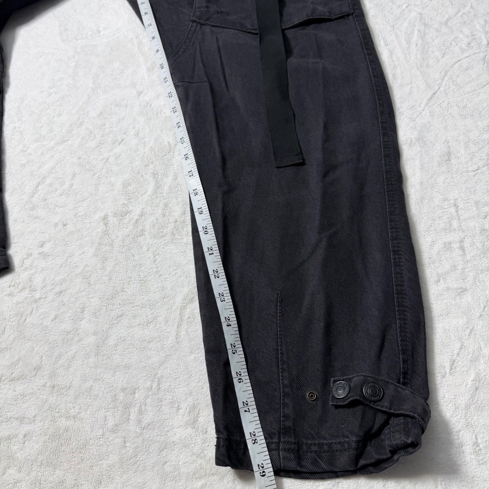 Free People Size M Hazel Pull On Drop Waist Jeans Smock Waist Black NWT $158 - Picture 3 of 9